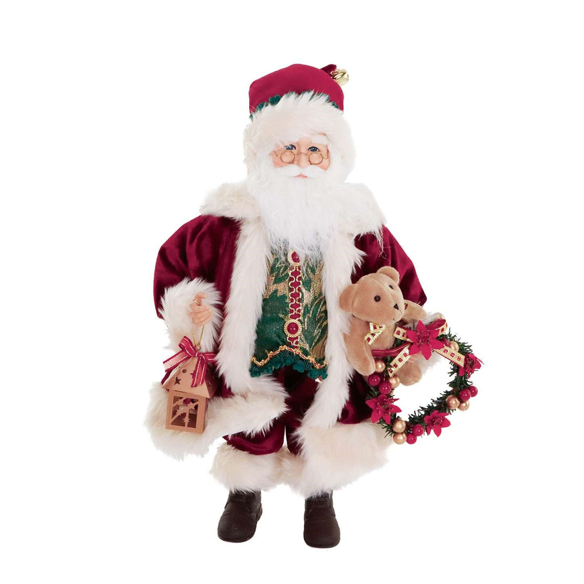 Pai Natal Urso e Lanterna 46cm