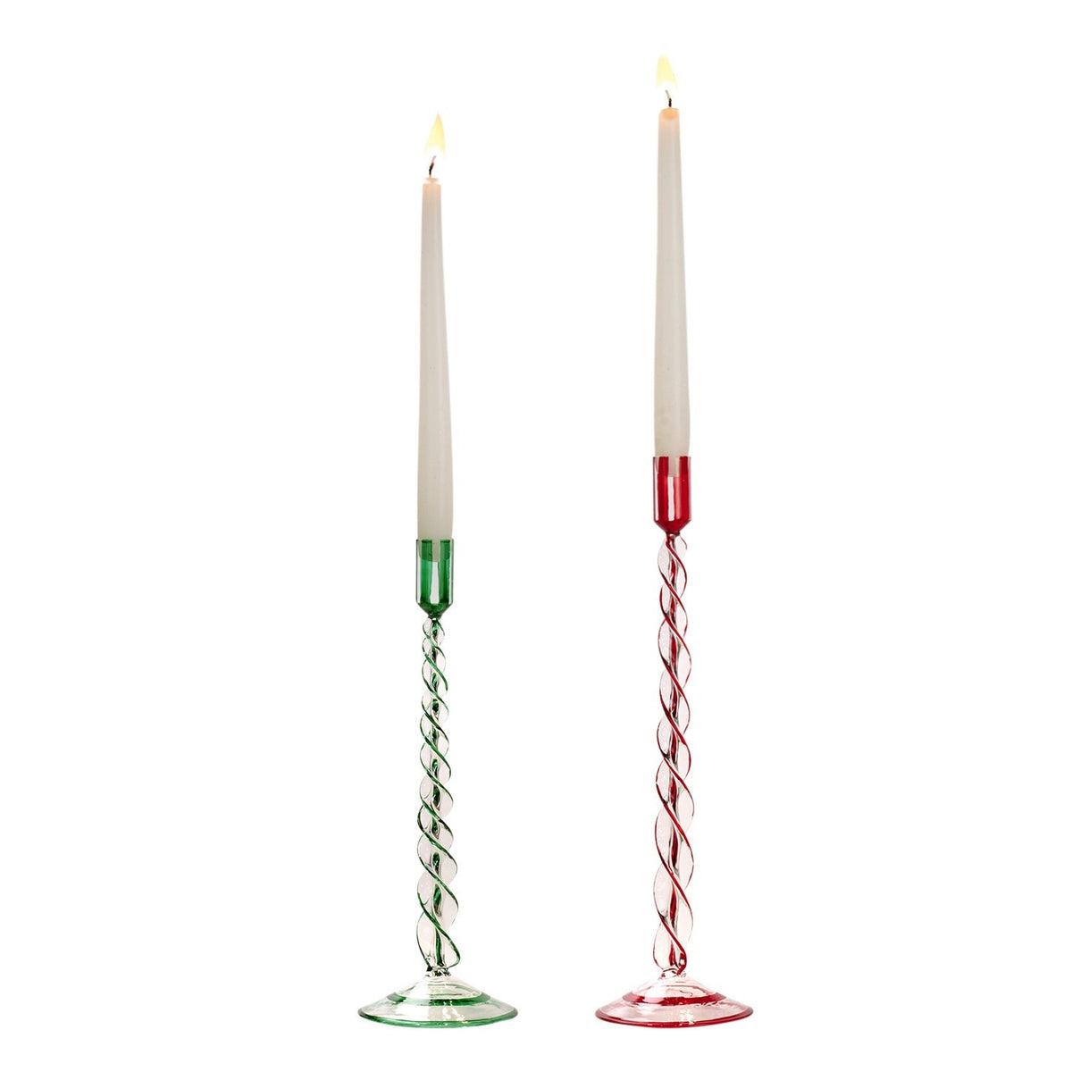 Candelabro Verde/Vermelho 37cm