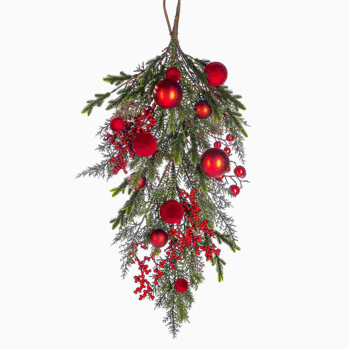 Ponta de Grinalda de Natal com Pinha e Bagas 74cm