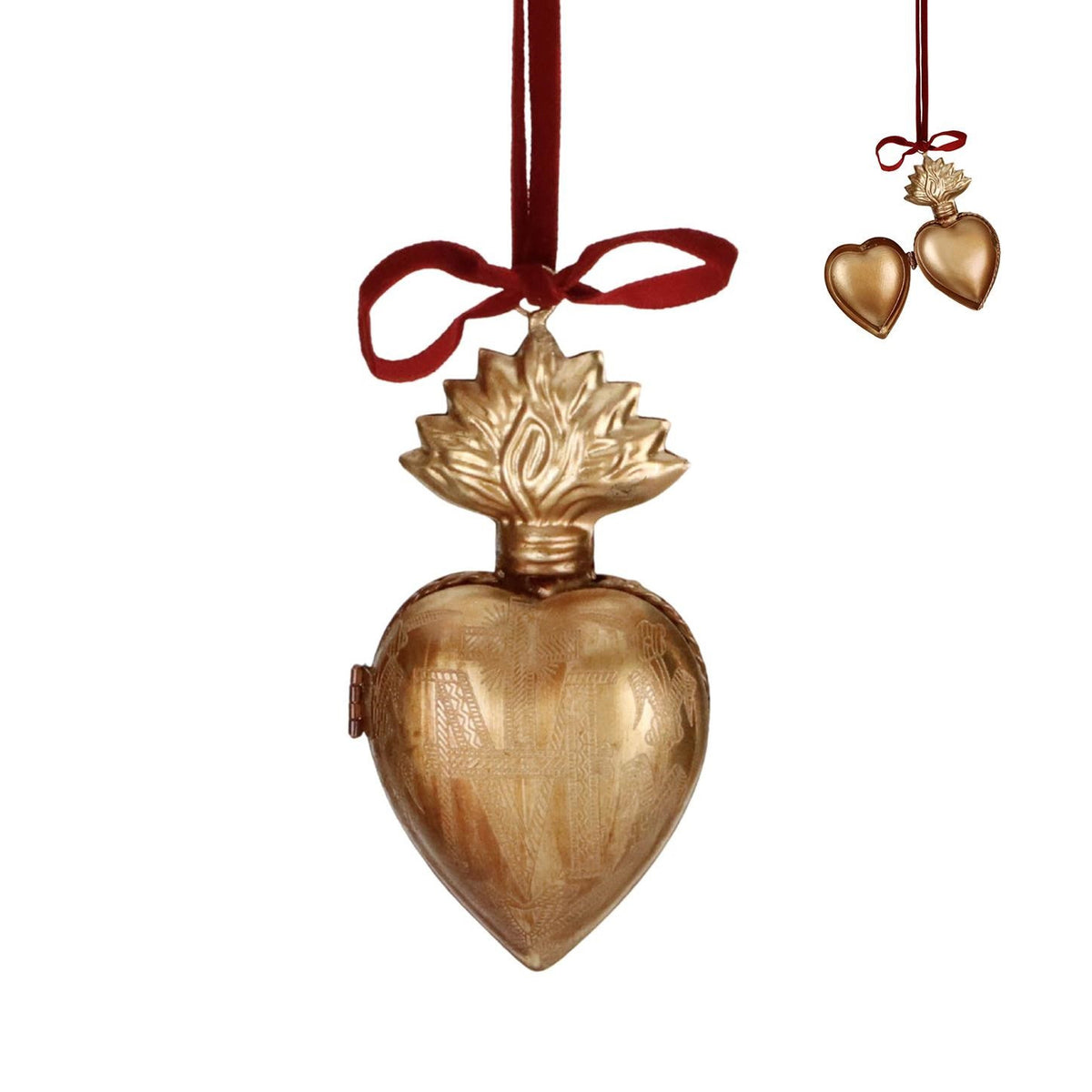 Penduro Caixa Decorativa Sagrado Coração 13cm