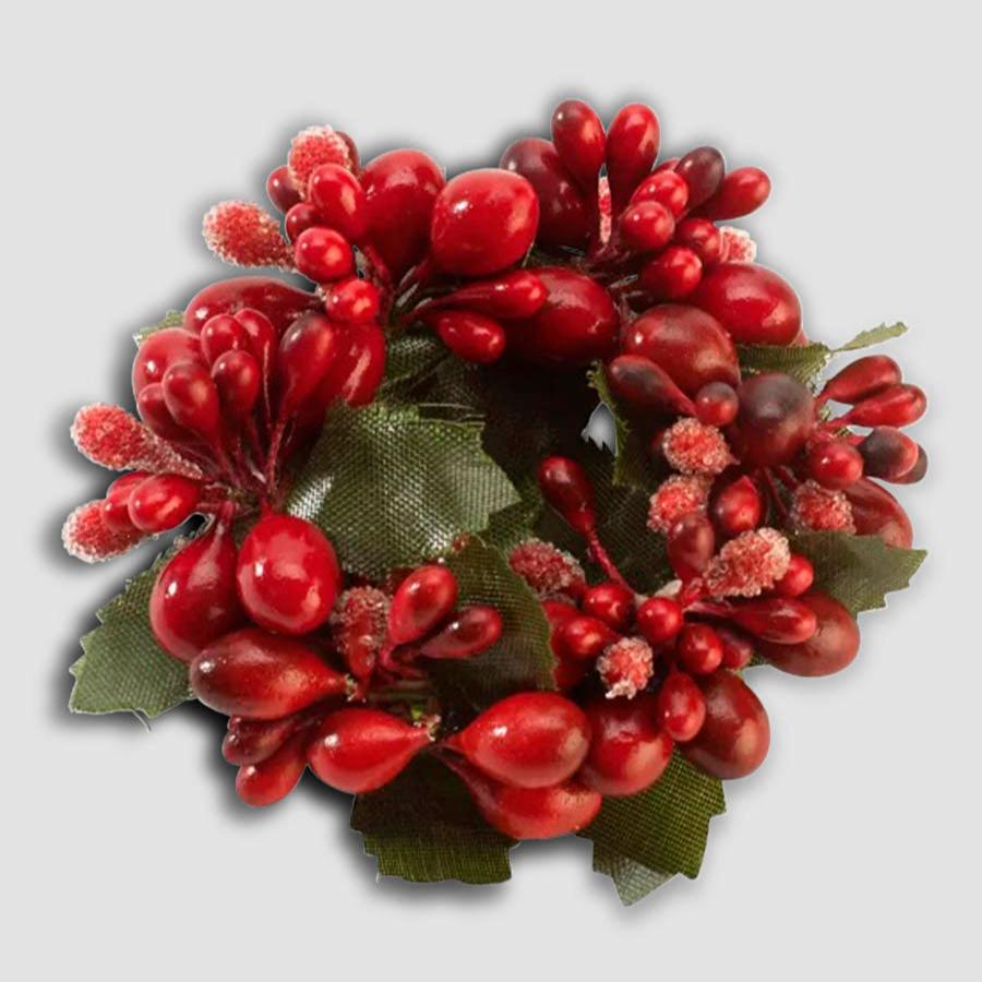 Argola de Guardanapo Bagas Vermelhas 6 cm