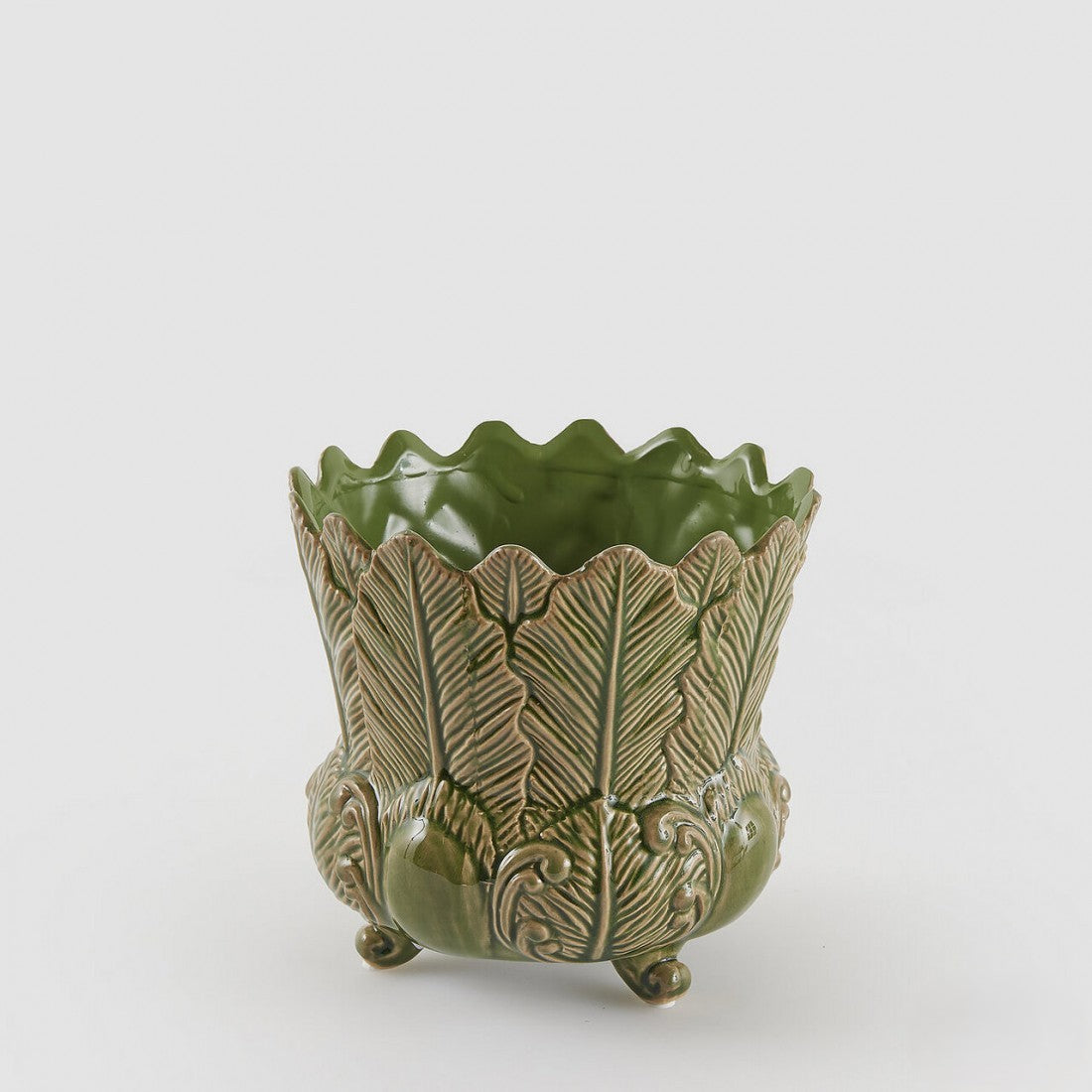 Vaso Verde Folhas Ø17cm