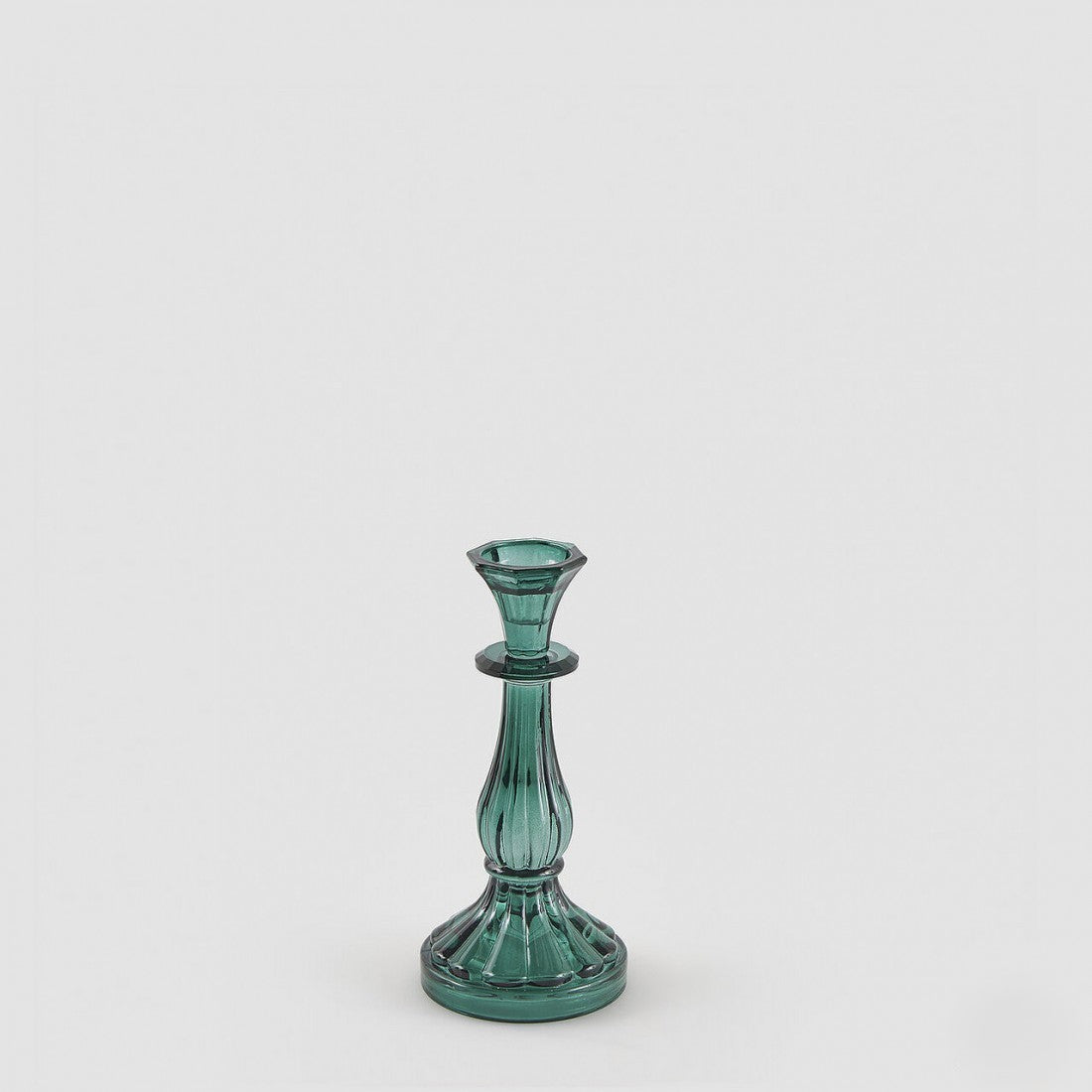 Candelabro Vidro Verde 21cm