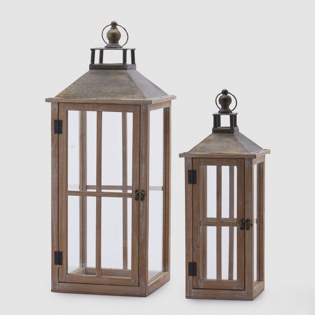 Set 2 Lanternas Madeira Castanha 69cm
