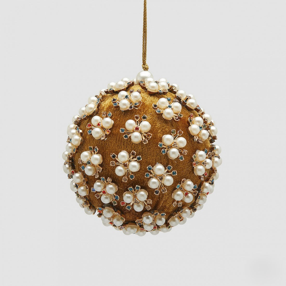 Bola Dourada c/ Perolas Ø10cm