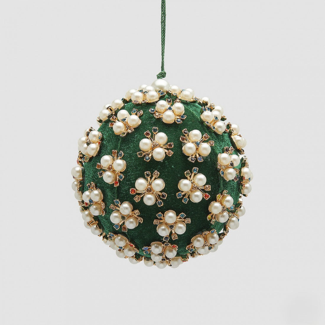 Bola Verde c/ Perolas Ø10cm