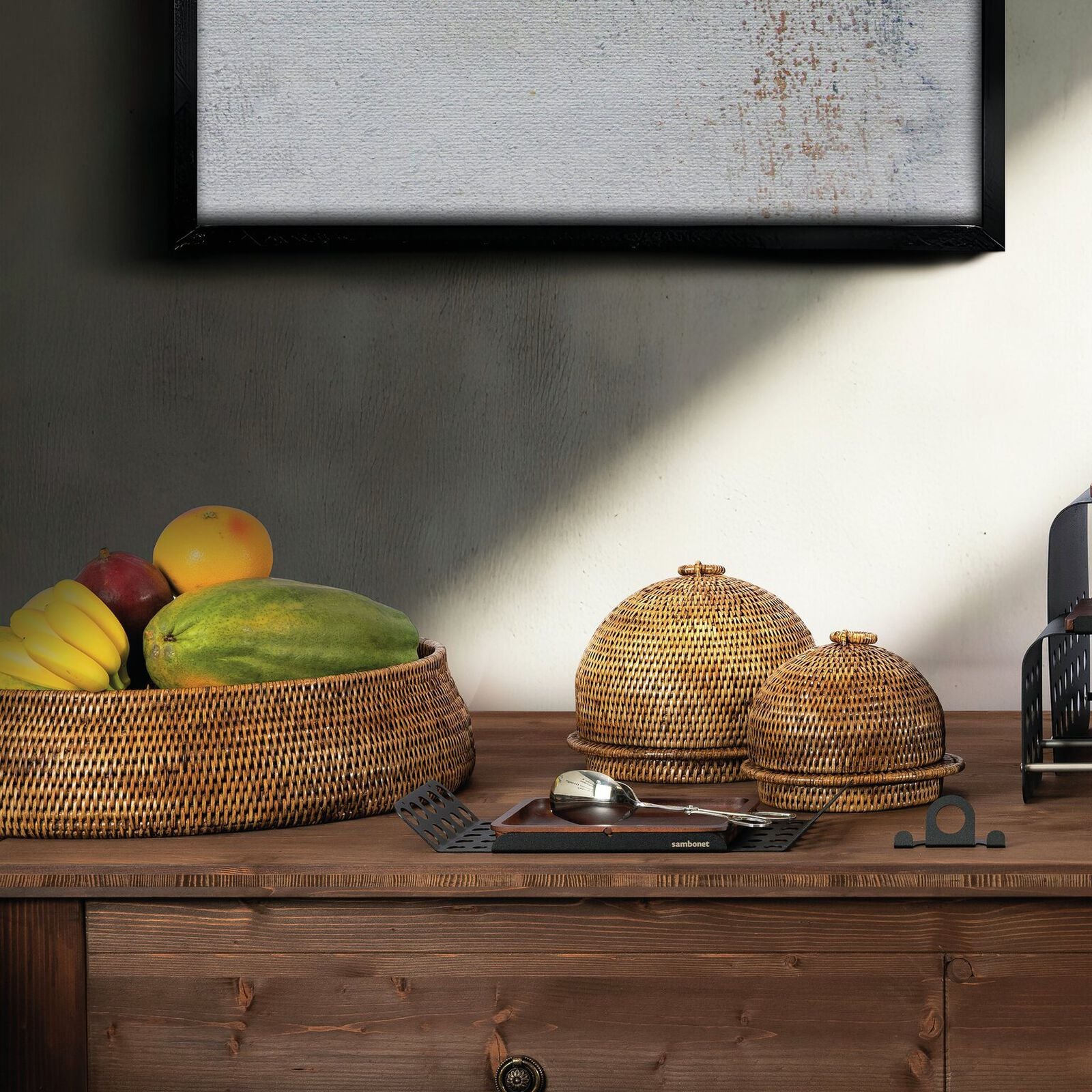 Bowl Rattan D52cm H12cm