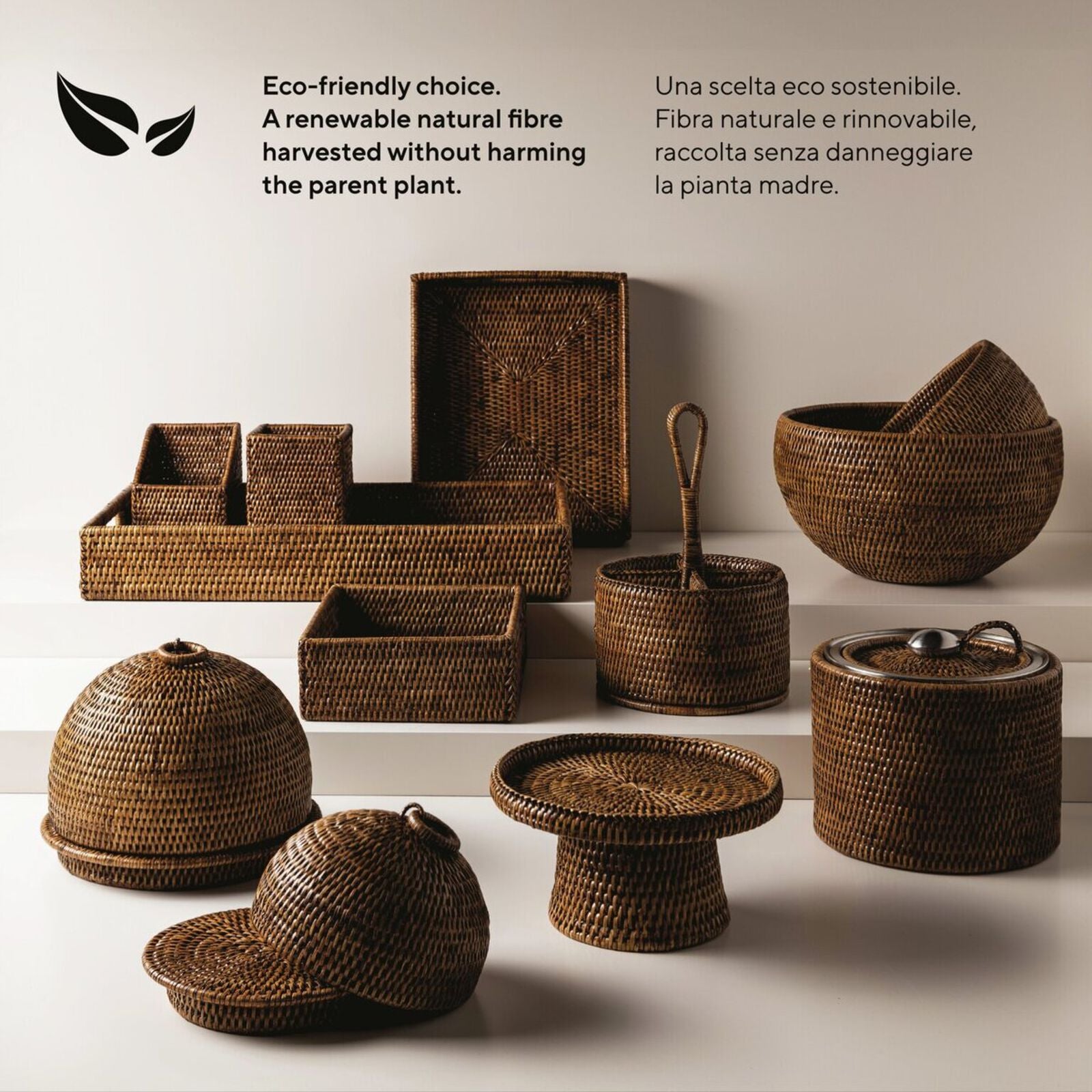 Caixa inclinado Rattan 11cm