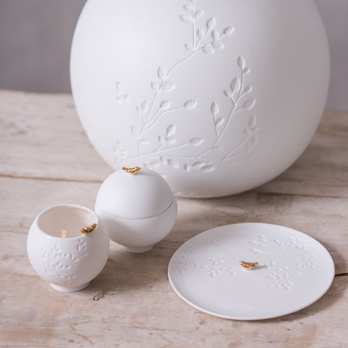 Prato Pássaro Porcelana 14,2Cm