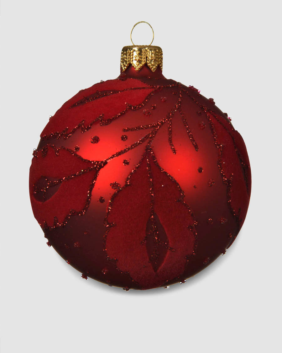 Bola De Vidro Mate Vermelha 8Cm