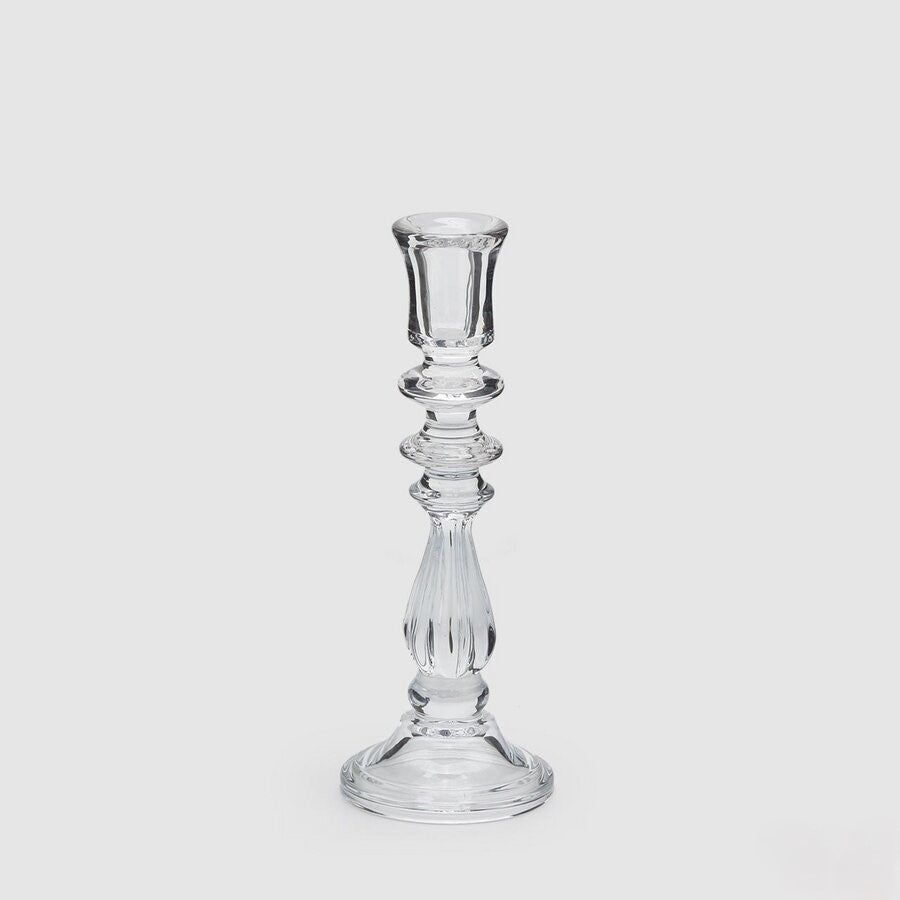 Candelabro vidro transparente 28cm