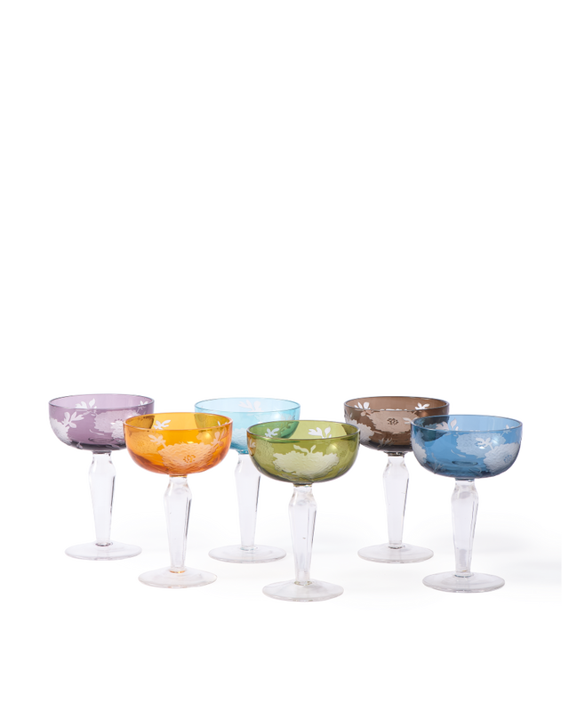 Set 6 Taças Multicolor Peony