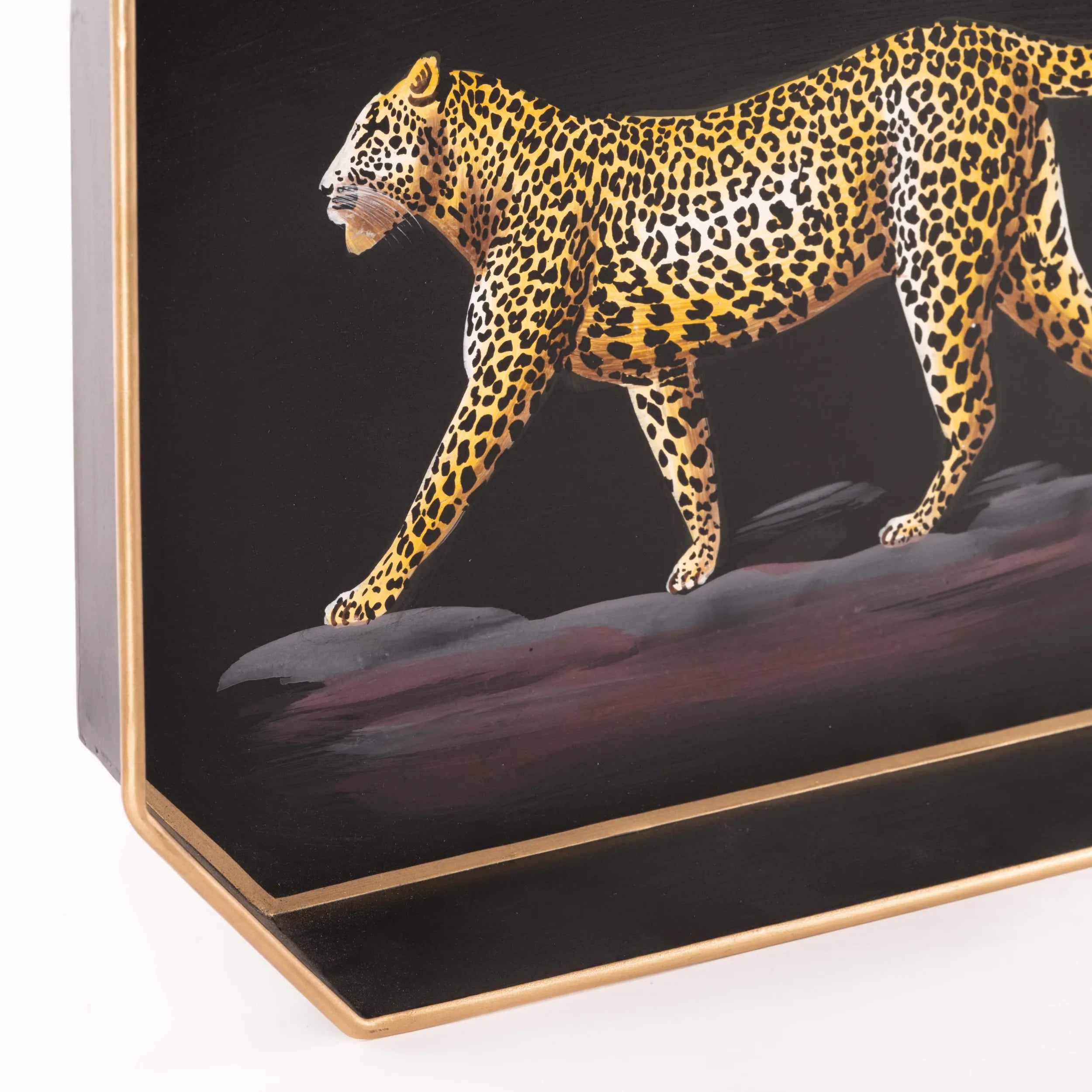 Tabuleiro Preto c/ Leopardo 43x30cm