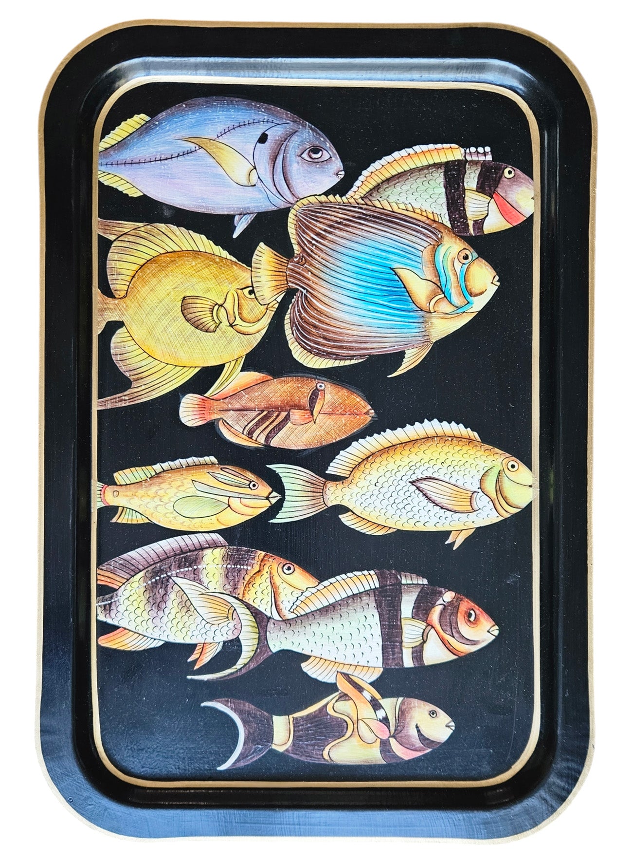 Tabuleiro Rectangular c/ Peixes coloridos 43x30cm