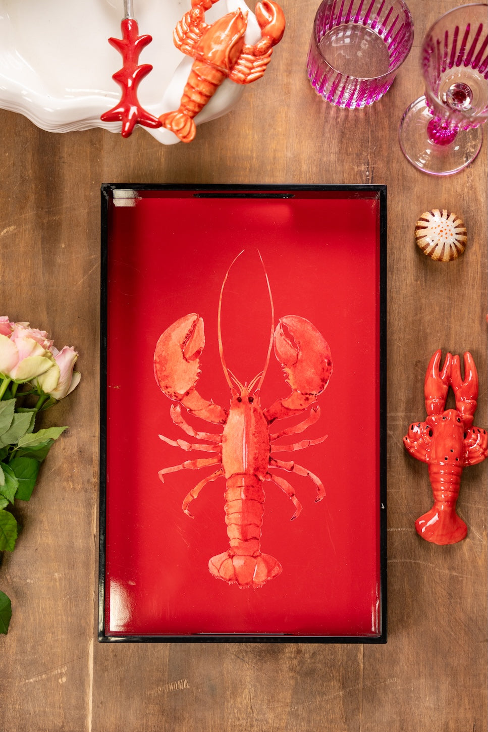 Tabuleiro Rectangular c/ Lagosta 40x25cm