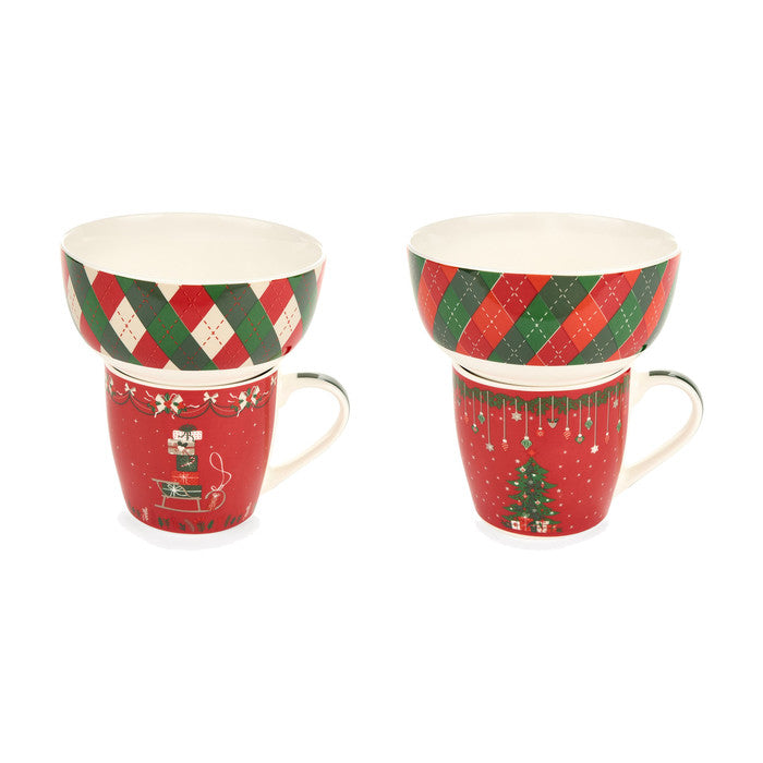 Set Bowl e Caneca Natal 480ml Sortido