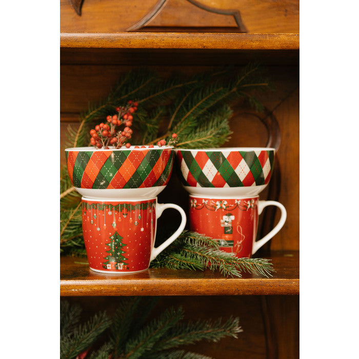 Set Bowl e Caneca Natal 480ml Sortido