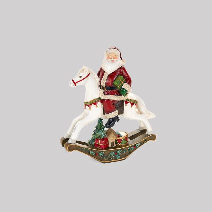 Pai Natal Cavalo Baloiço 30cm