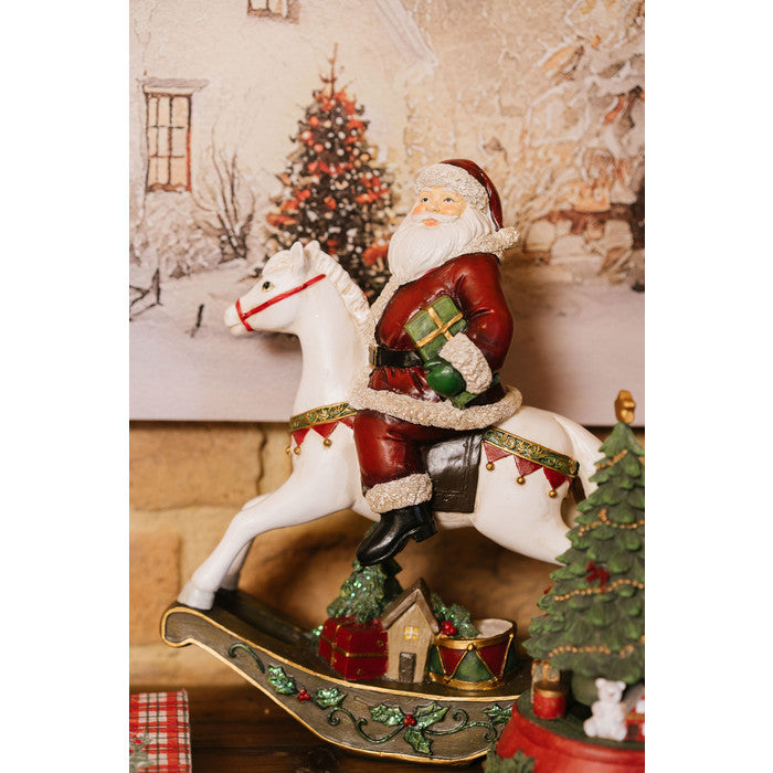 Pai Natal Cavalo Baloiço 30cm