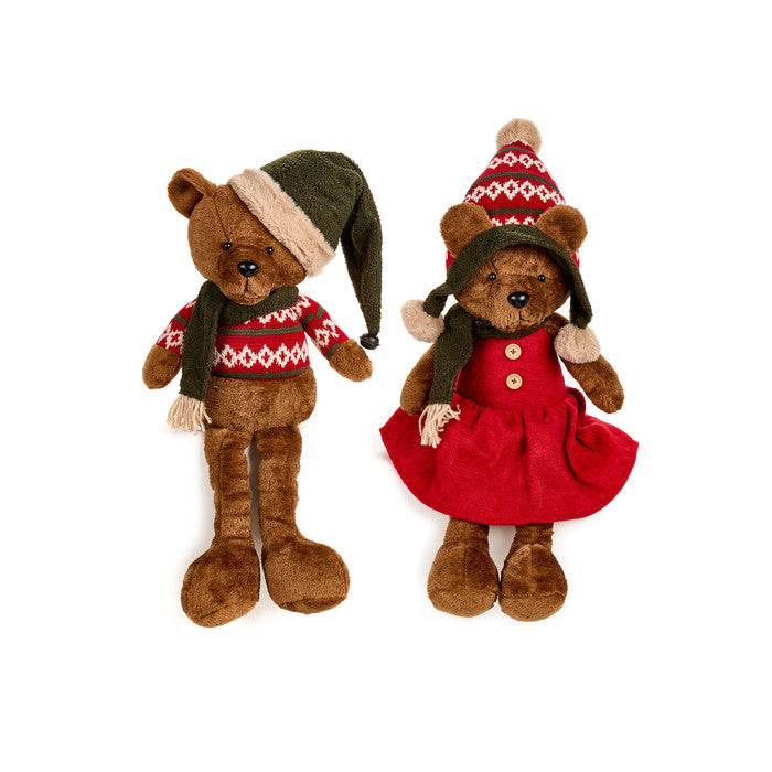 Urso Sentado c/ gorro Natal 68cm Sortido