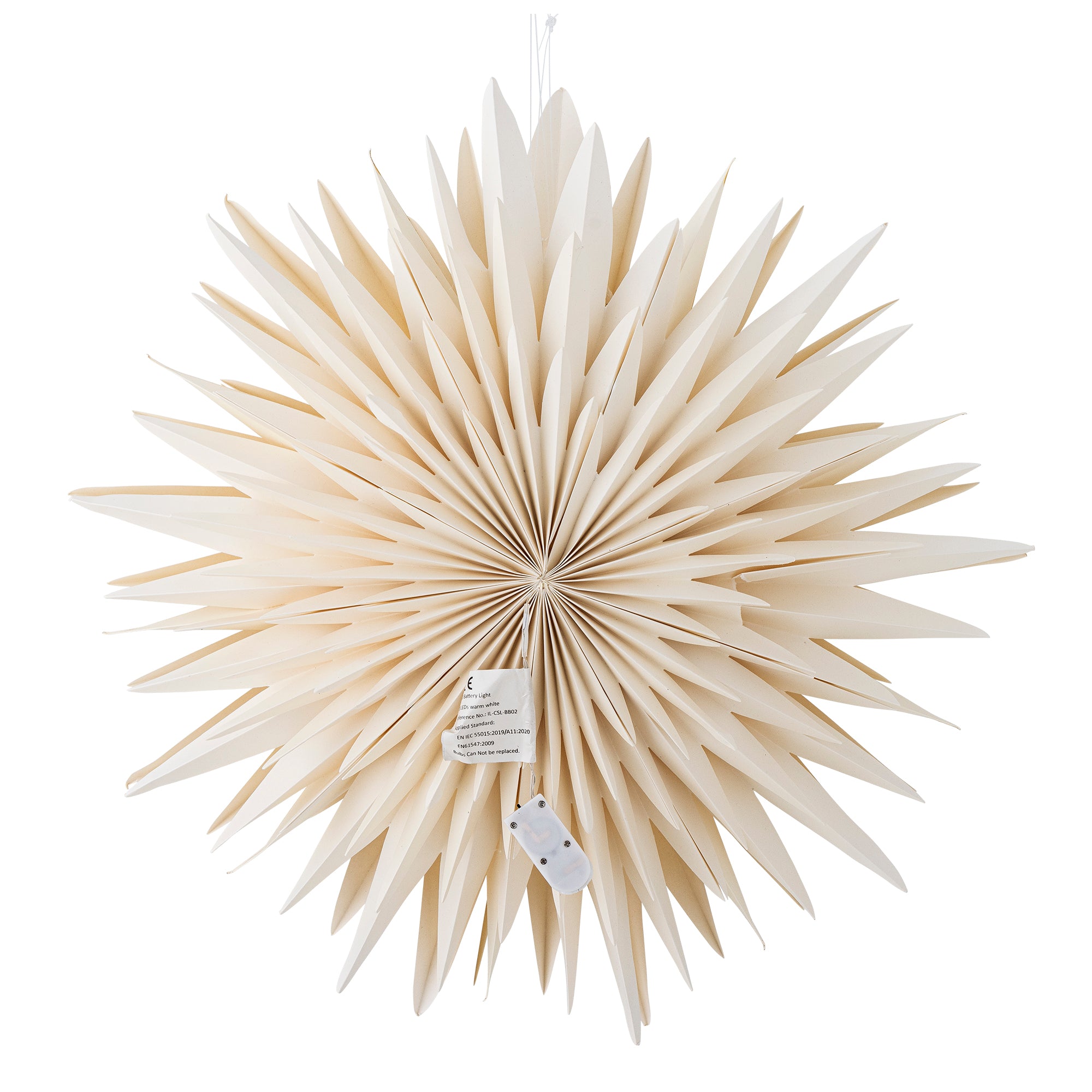Estrela de Papel Branca c/Luz