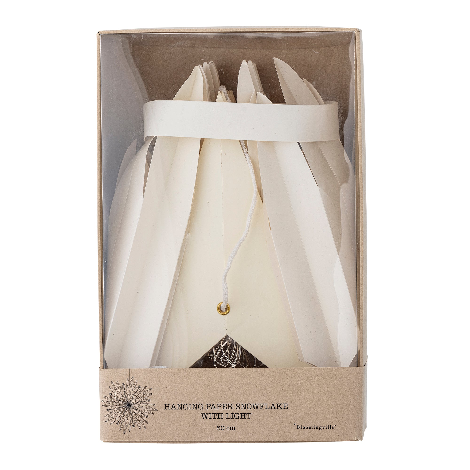 Estrela de Papel Branca c/Luz