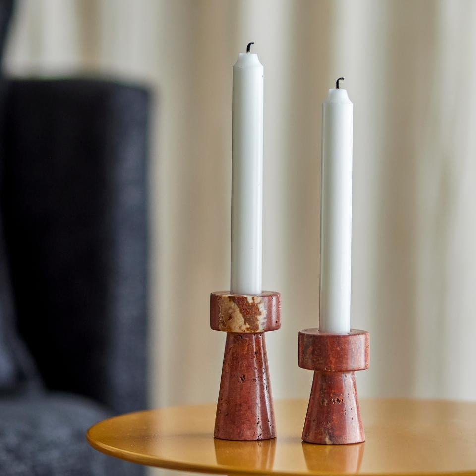 Set 2 Castiçais Anneli Travertino