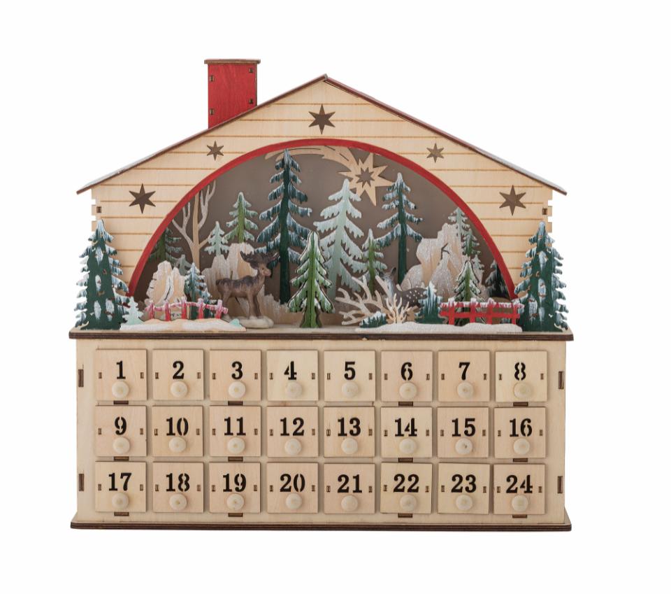 Calendário do Advento c/ Leds H34cm