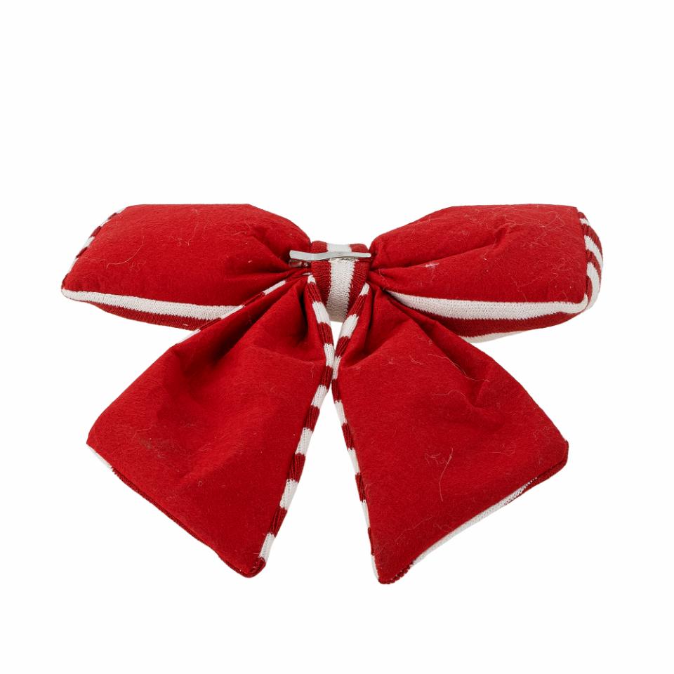 Laço às Riscas Vermelho e Branco