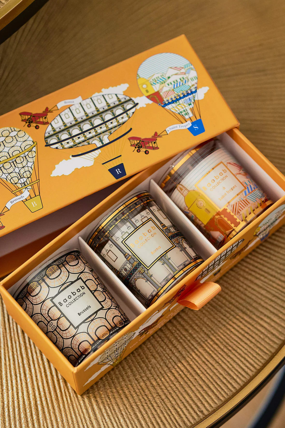 My First Baobab Travel Set 3 Velas Brussels-Roma-St Tropez