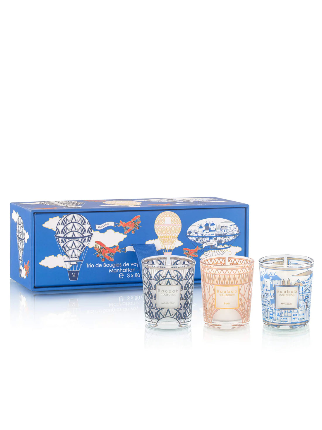 My First Baobab Travel Set 3 Velas Manhattan-Paris-Mykonos