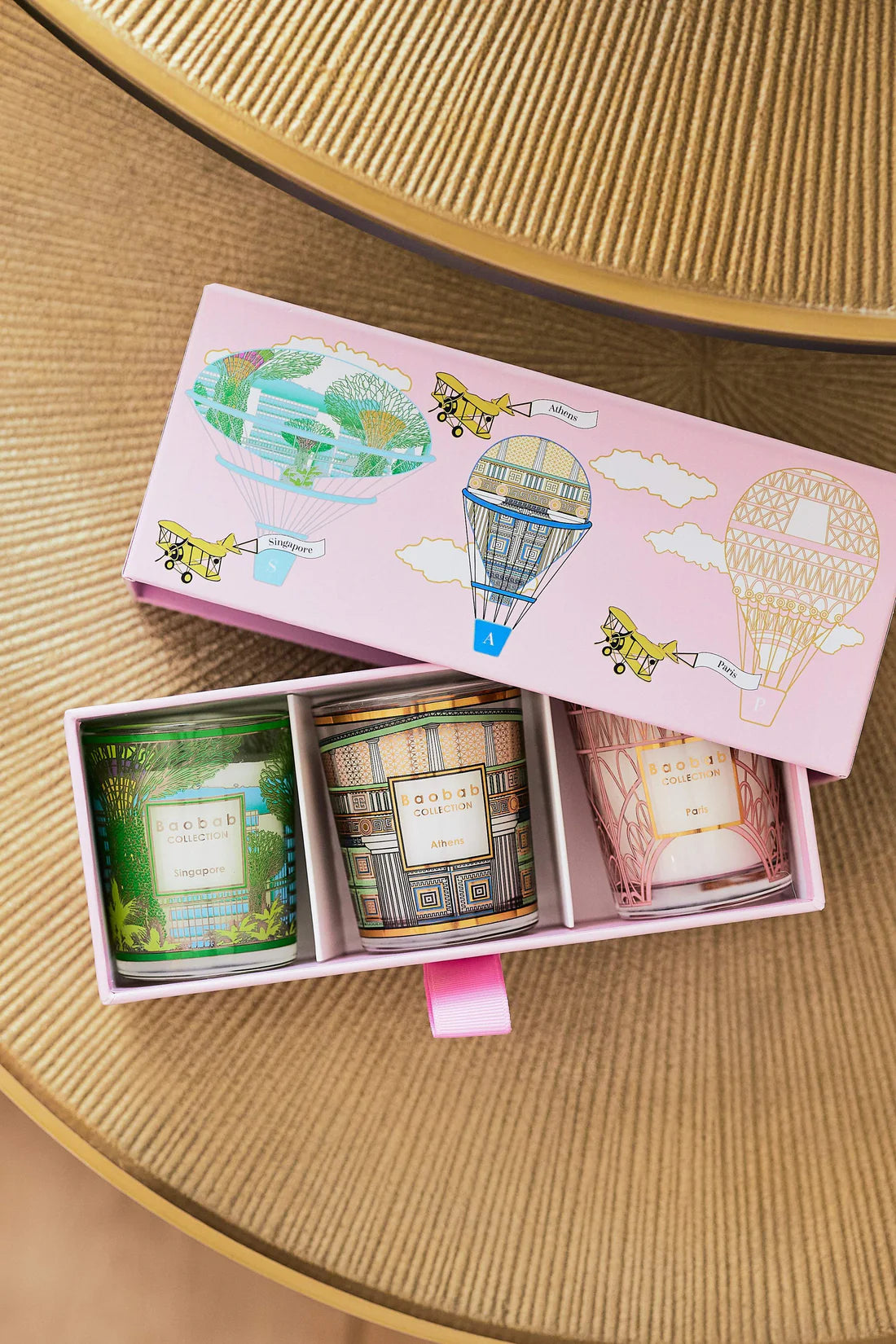 My First Baobab Travel Set 3 Velas Singapore-Athens-Paris