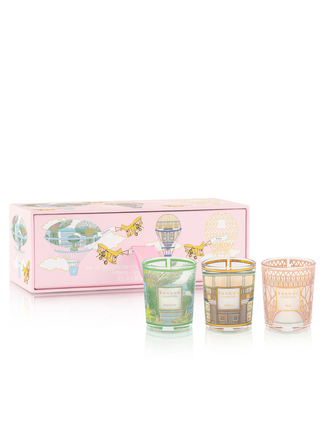 My First Baobab Travel Set 3 Velas Singapore-Athens-Paris