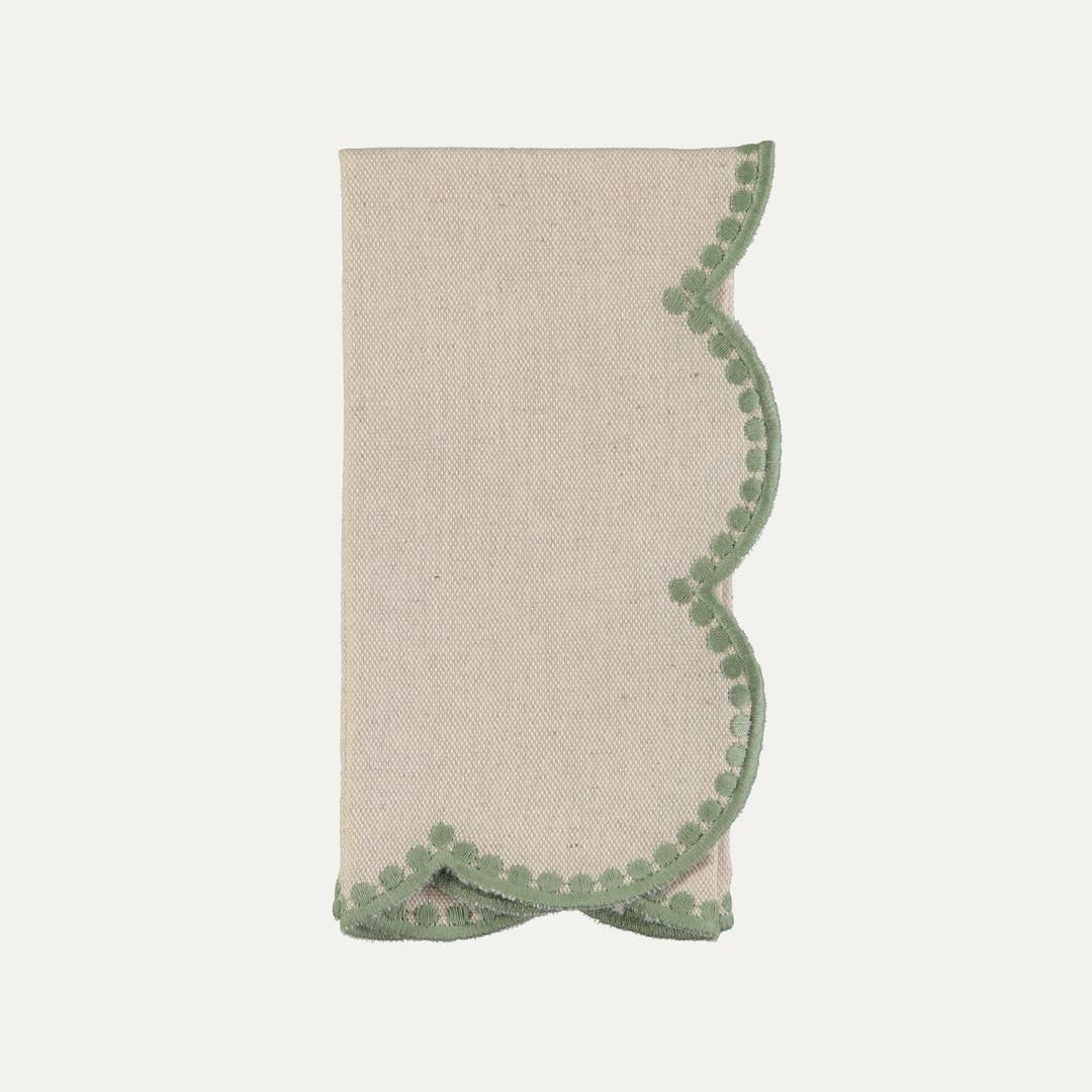 Guardanapo Gotas, Verde Claro com Branco