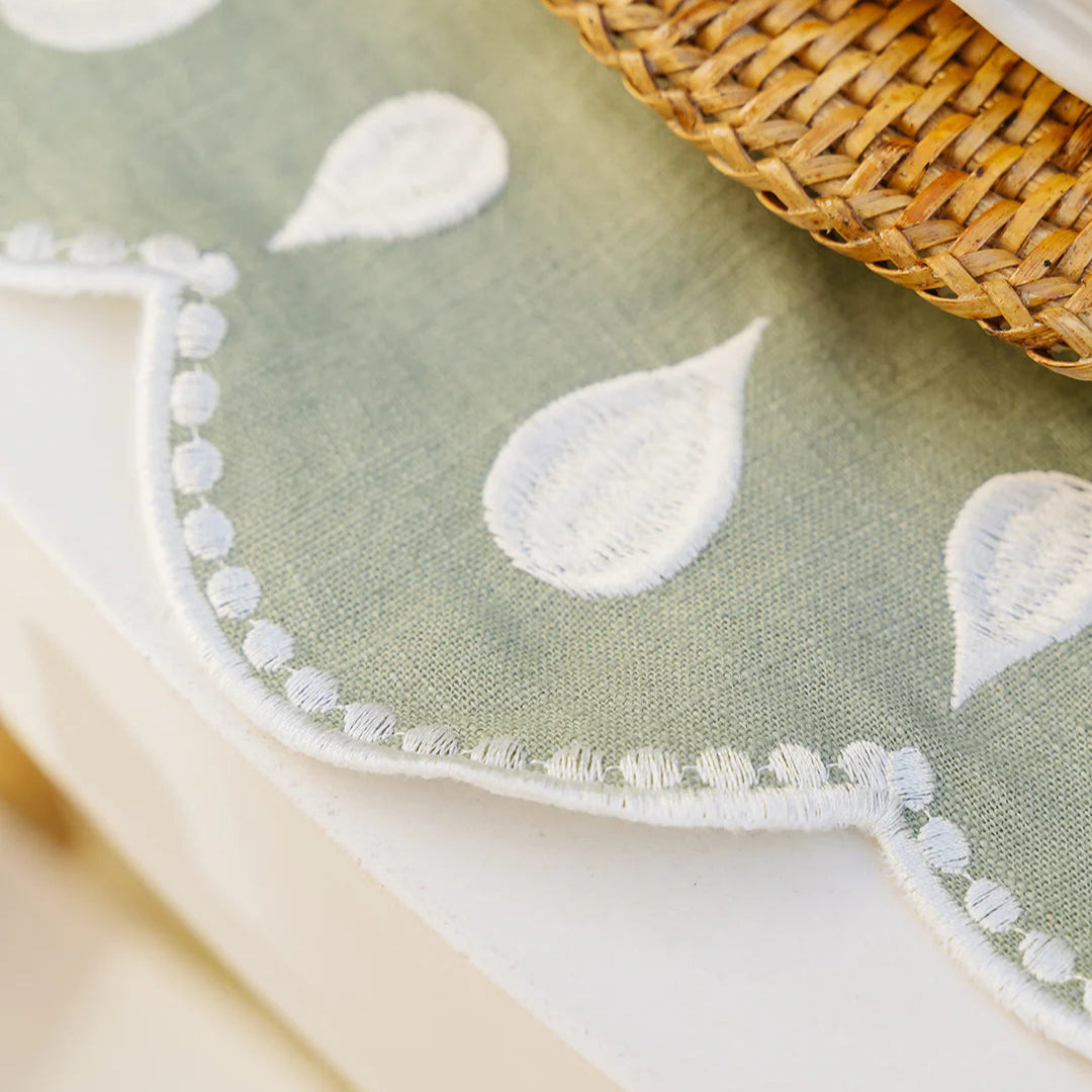 Individual Gotas, Verde Claro com Branco