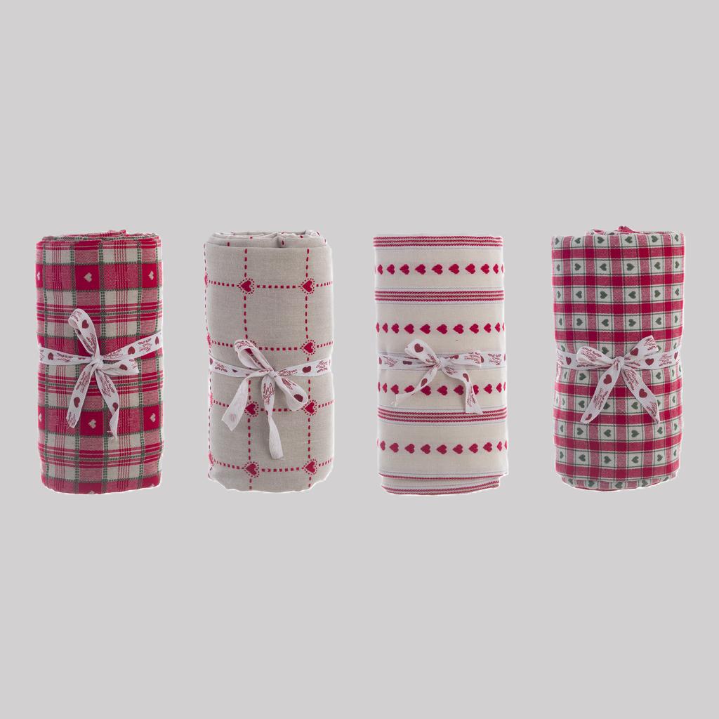 Toalha de Mesa Natal Corações Sortido (1 uni)