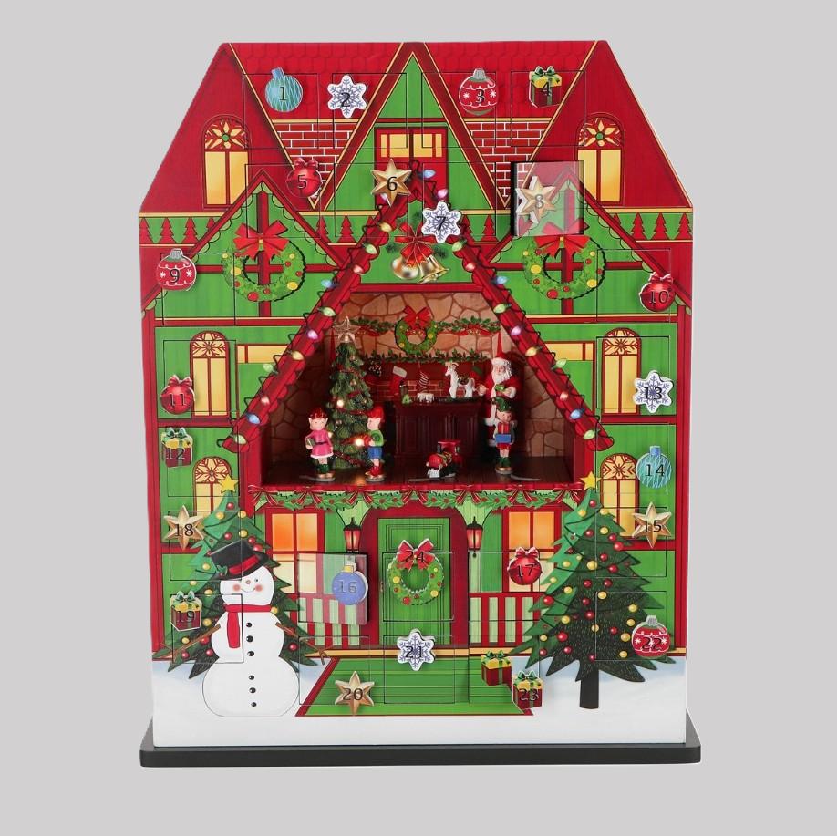 Workshop Calendário do Advento Pai Natal 37x11x50cm c/ Led