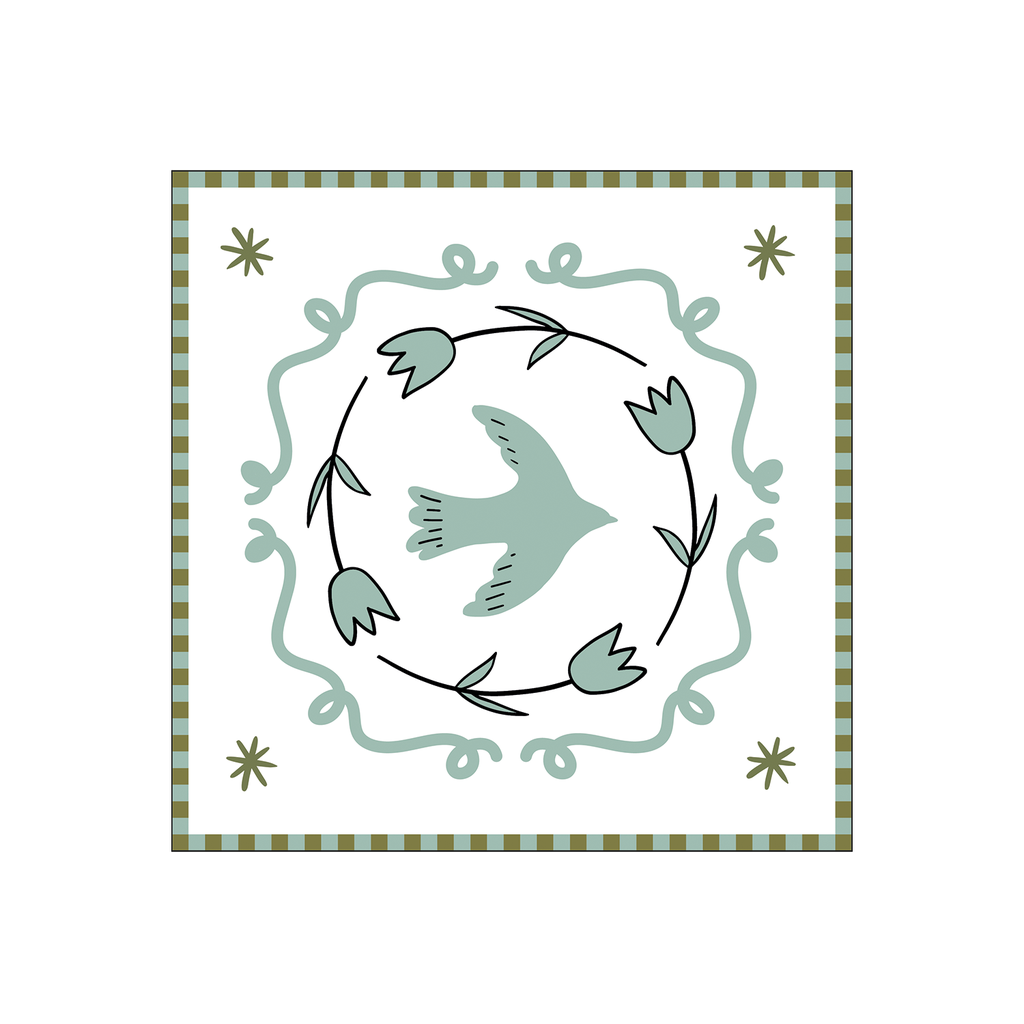 Guardanapo Colombe Pássaro Azul 20x20cm