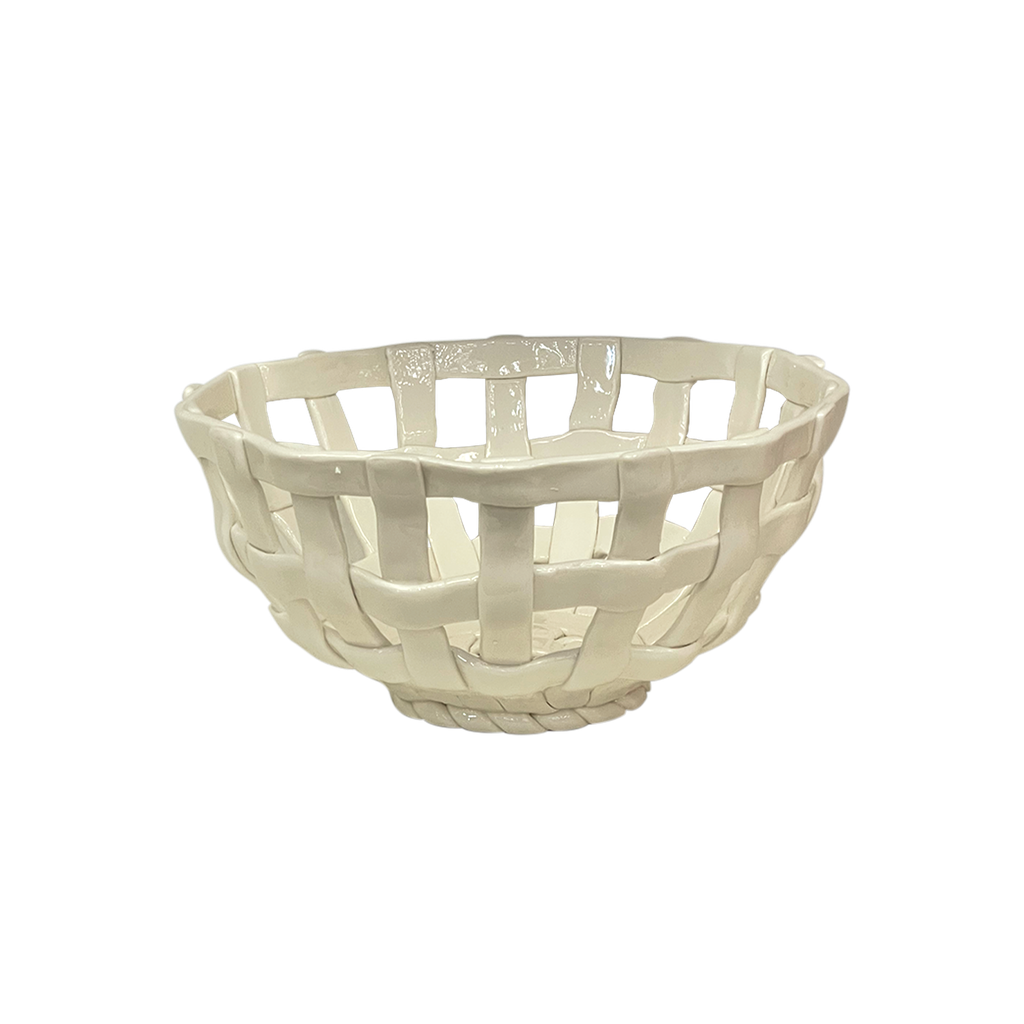 Cesto Ceramica Beige Redondo D22cm