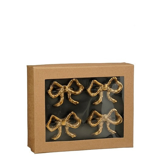 Set 4 Argolas Guardanapo c/ Laço Dourado
