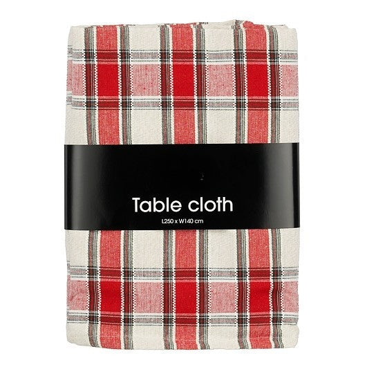 Toalha de Mesa Xadrez Vermelha 250x140cm