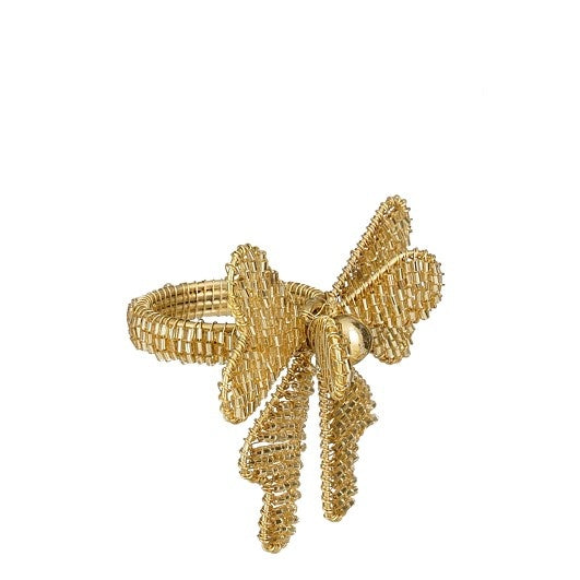 Argola Guardanapo Laço Dourado