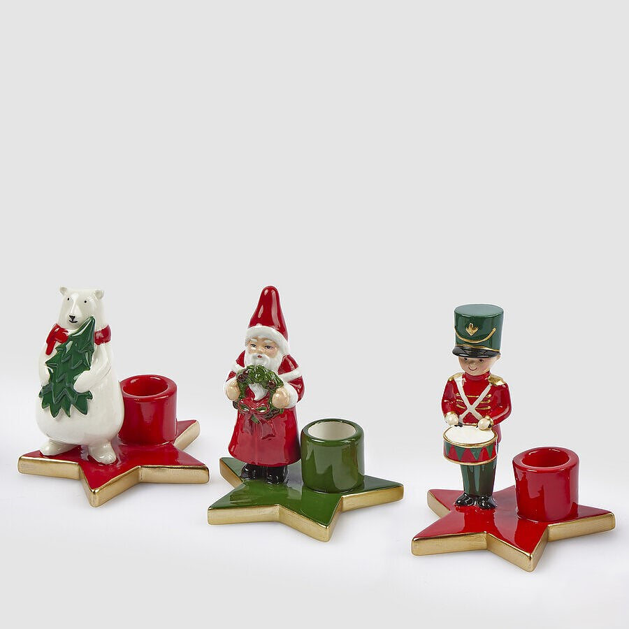 Porta Velas Sortido Natal 11cm